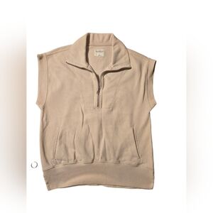 Women's Tan Beige Half-Zip Oversized Vest by A&F Size S